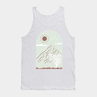 Boho  Baby blue Neutral Minimalist Landscape Nature Mounted Print Tank Top